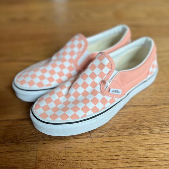 VANS: JUNIOR GIRLS CLASSIC CHECKERED SLIP-ON SNEAKER GYM SHOES-SIZE 5.5J - Picture 2 of 5